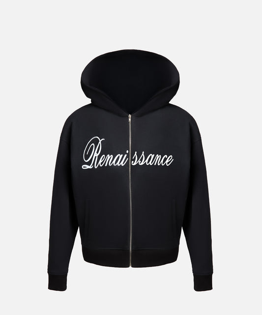 BLACK ZIP HOODIE