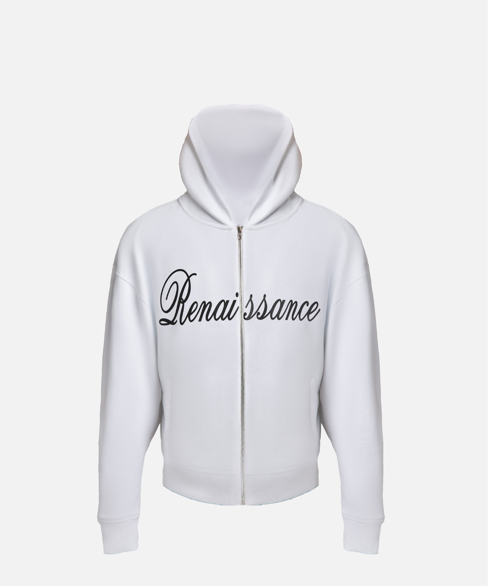 WHITE ZIP HOODIE