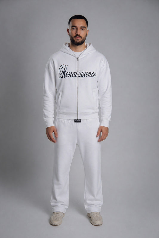 White Zip Hoodie